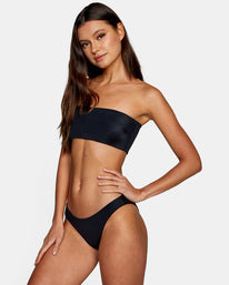 RVCA FLOW CHECK REVERSIBLE LOW-RISE BIKINI BOTTOM - TUB
