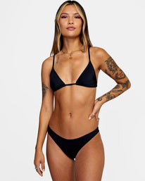 RVCA SOLID SLIDE TRIANGLE BIKINI TOP - BLK