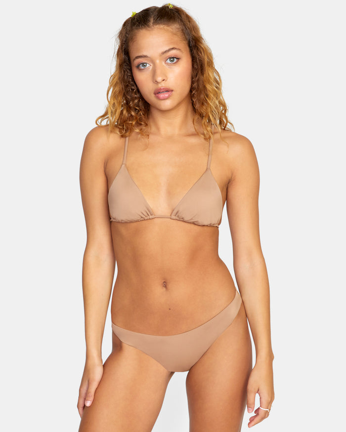 RVCA SOLID SLIDE TRIANGLE BIKINI TOP - WOO