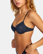 RVCA SOLID UNDERWIRE BIKINI TOP - BLK