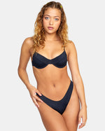 RVCA SOLID UNDERWIRE BIKINI TOP - BLK