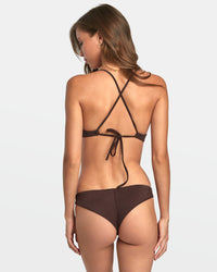 RVCA SOLID SHIMMER CROSSBACK BIKINI TOP - CTF0