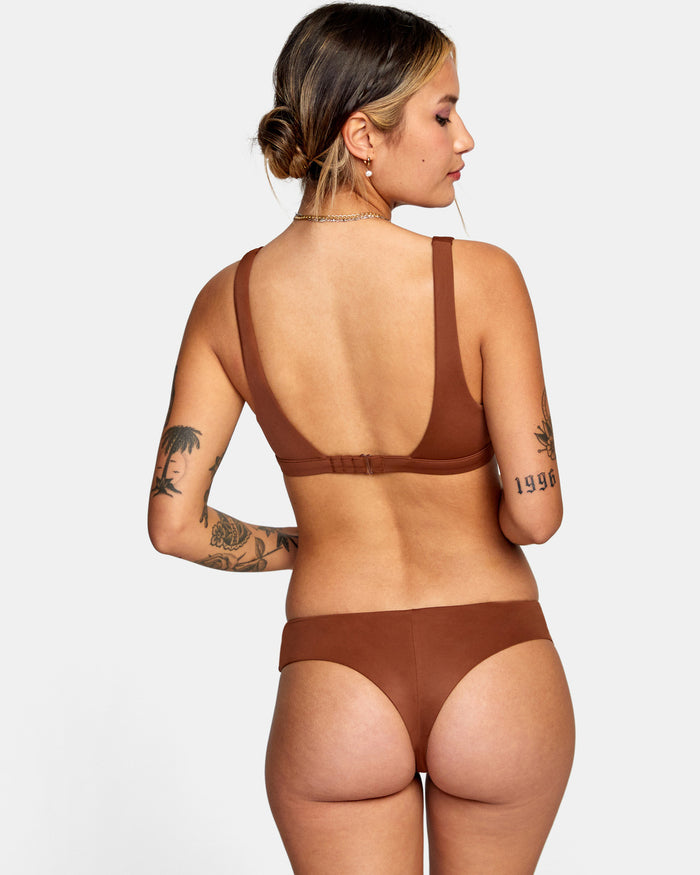 RVCA CAMILLE SOLID BOYSHORTS BIKINI BOTTOM