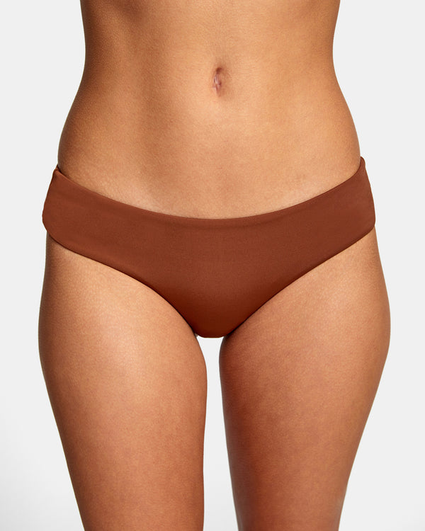 RVCA CAMILLE SOLID BOYSHORTS BIKINI BOTTOM