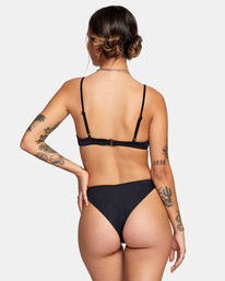 RVCA SOLID MEDIUM FRENCH BIKINI BOTTOM - BLK
