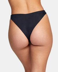 RVCA SOLID MEDIUM FRENCH BIKINI BOTTOM - BLK