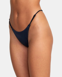 RVCA SOLID ULTRA SKIMPY BIKINI BOTTOMS - BLK