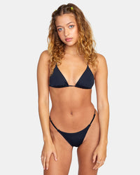 RVCA SOLID ULTRA SKIMPY BIKINI BOTTOMS - BLK