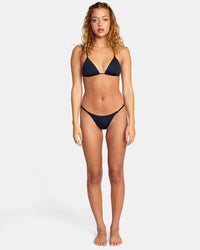 RVCA SOLID ULTRA SKIMPY BIKINI BOTTOMS - BLK