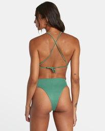 RVCA SOLID HIGH RISE CHEEKY BIKINI BOTTOMS - GNE0
