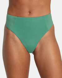 RVCA SOLID HIGH RISE CHEEKY BIKINI BOTTOMS - GNE0