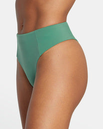 RVCA SOLID HIGH RISE CHEEKY BIKINI BOTTOMS - GNE0