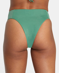 RVCA SOLID HIGH RISE CHEEKY BIKINI BOTTOMS - GNE0