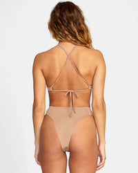 RVCA SOLID HIGH RISE CHEEKY BIKINI BOTTOMS - WOO