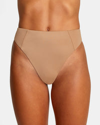 RVCA SOLID HIGH RISE CHEEKY BIKINI BOTTOMS - WOO