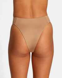 RVCA SOLID HIGH RISE CHEEKY BIKINI BOTTOMS - WOO