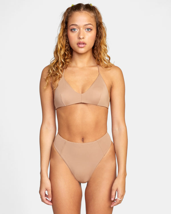 RVCA SOLID HIGH RISE CHEEKY BIKINI BOTTOMS - WOO