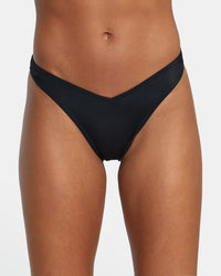 RVCA SOLID MEDIUM BIKINI BOTTOM - BLK
