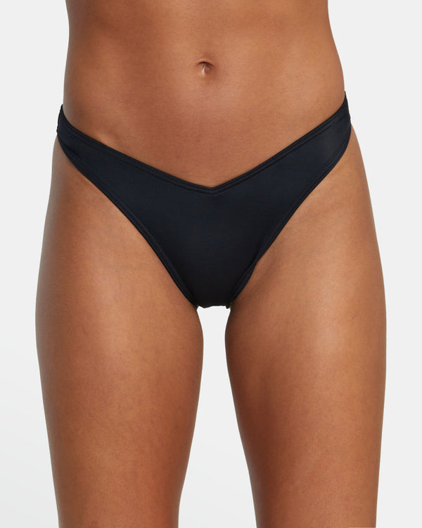 RVCA SOLID MEDIUM BIKINI BOTTOM - BLK