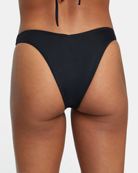 RVCA SOLID MEDIUM BIKINI BOTTOM - BLK