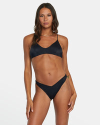 RVCA SOLID MEDIUM BIKINI BOTTOM - BLK