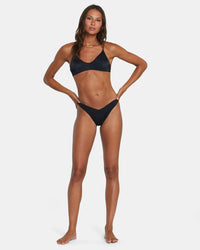RVCA SOLID MEDIUM BIKINI BOTTOM - BLK