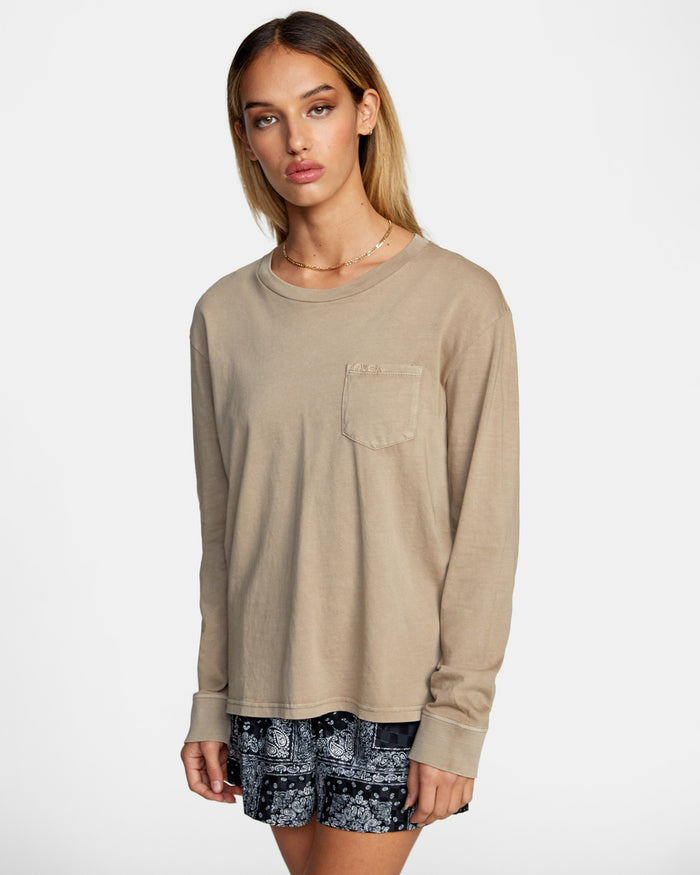 RVCA PTC STOLEN LONG SLEEVE TEE - DKH