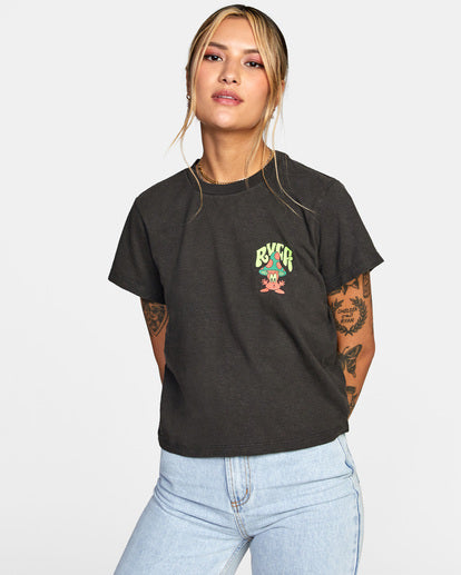 RVCA MUSHTOO SLIM FIT TEE - BLK