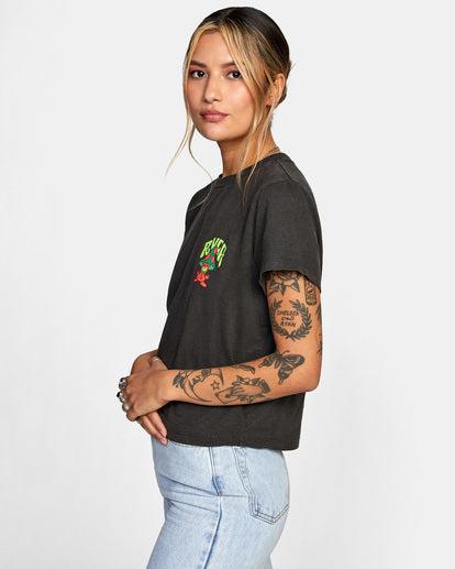 RVCA MUSHTOO SLIM FIT TEE - BLK