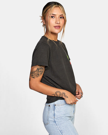 RVCA MUSHTOO SLIM FIT TEE - BLK