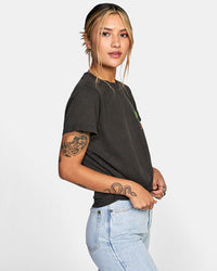 RVCA MUSHTOO SLIM FIT TEE - BLK