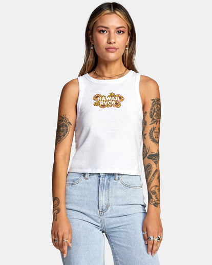 RVCA HAWAII RETRO FLOWERS TANK TOP - OFF