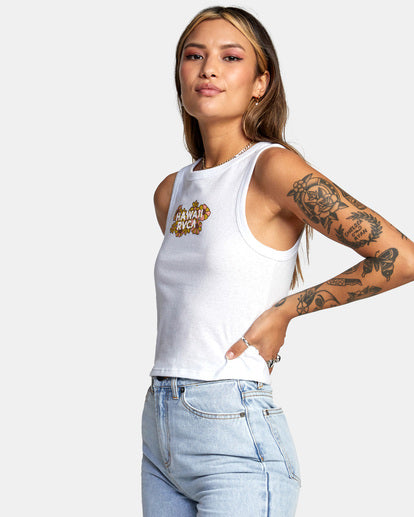RVCA HAWAII RETRO FLOWERS TANK TOP - OFF