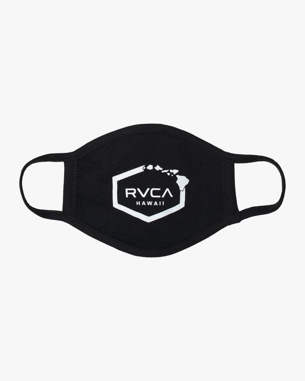 RVCA HAWAII ISLAND HEX FACE MASK - BLK