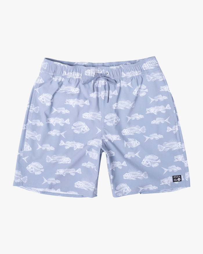 RVCA BEN HORTON FISH ELASTIC BOARDSHORTS 17" - BLU