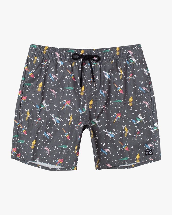 RVCA LP X KLW ELASTIC BOARDSHORTS 17" - BLK