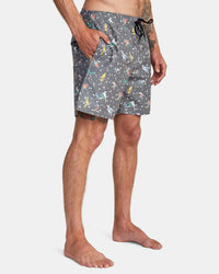 RVCA LP X KLW ELASTIC BOARDSHORTS 17" - BLK