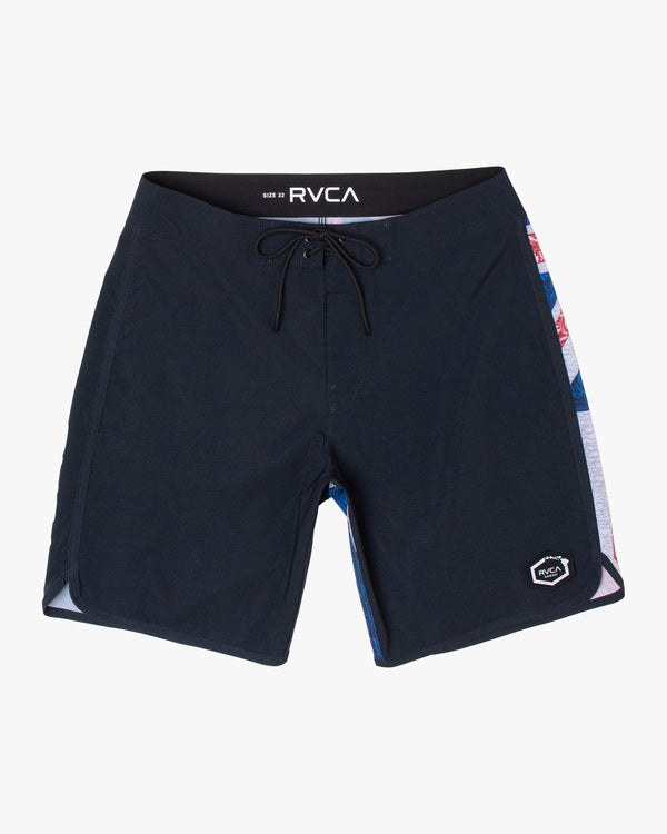 RVCA DEFER FLAG BOARDSHORTS 19" - BLK