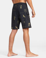 RVCA HULA HANDS EASTERN BOARDSHORTS 20" - BLK