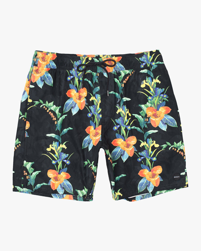 RVCA PERRY ELASTIC BOARDSHORTS 17" - BLK
