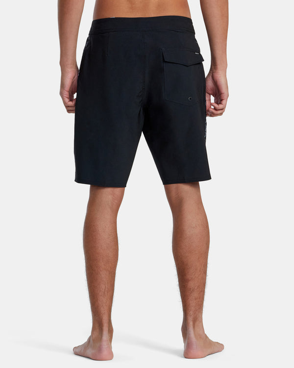 RVCA HAWAII HORTON APEX 19" ELASTIC BOARDSHORTS - BLK