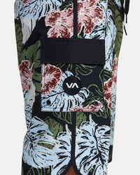 RVCA HAWAII MONSTERA 2.0 EASTERN 20" ELASTIC BOARDSHORTS - BLK
