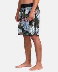 RVCA HAWAII MONSTERA 2.0 EASTERN 20" ELASTIC BOARDSHORTS - BLK
