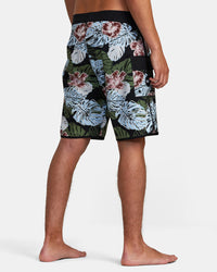 RVCA HAWAII MONSTERA 2.0 EASTERN 20" ELASTIC BOARDSHORTS - BLK