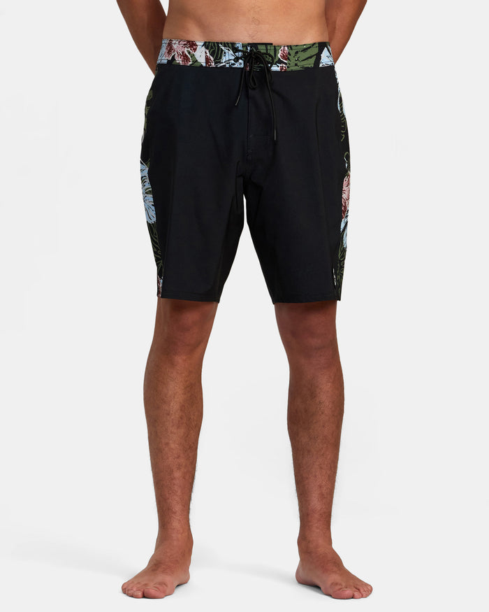 RVCA HAWAII MONSTERA 2.0 APEX 19" ELASTIC BOARDSHORTS - BLK