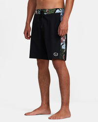 RVCA HAWAII MONSTERA 2.0 APEX 19" ELASTIC BOARDSHORTS - BLK