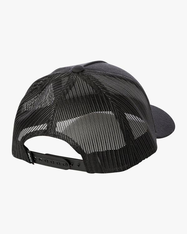 RVCA VA ALL THE WAY CURVED BRIM TRUCKER HAT - BLK