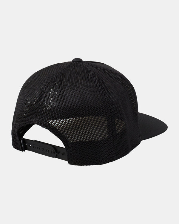 RVCA ALL THE WAY TECH TRUCKER HAT - BLK