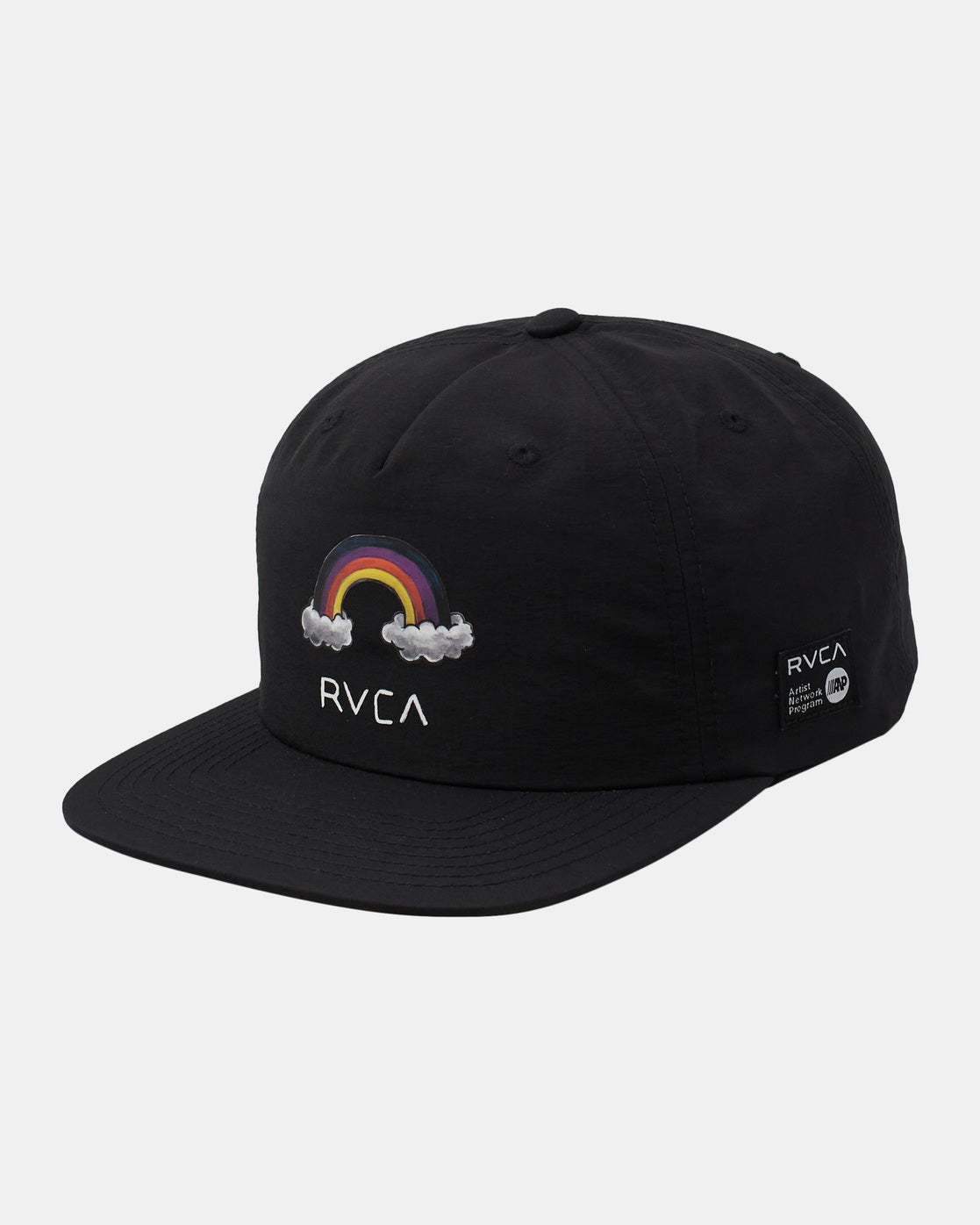 RVCA ANDREW POMMIER RAINBOW CONNECTION SNAPBACK HAT - BLK
