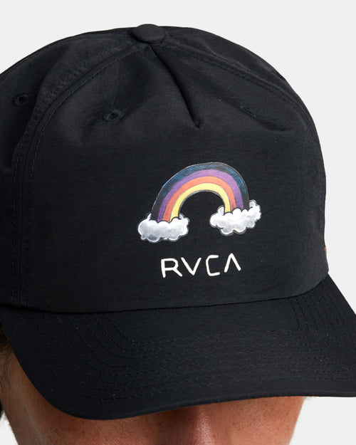 RVCA ANDREW POMMIER RAINBOW CONNECTION SNAPBACK HAT - BLK